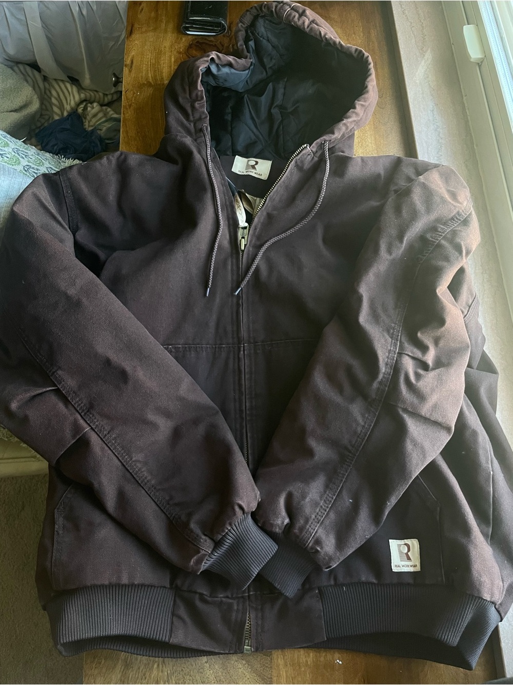 Men's Vintage Dark Brown Canvas Jacket/Coat Real Work Wear